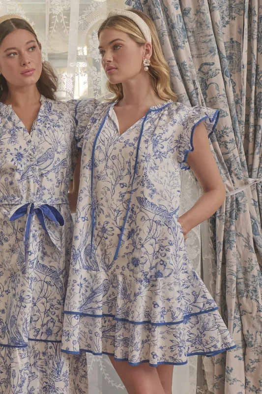 Eve Floral Taris Ruffe Mini Dress sold by Sugarlips