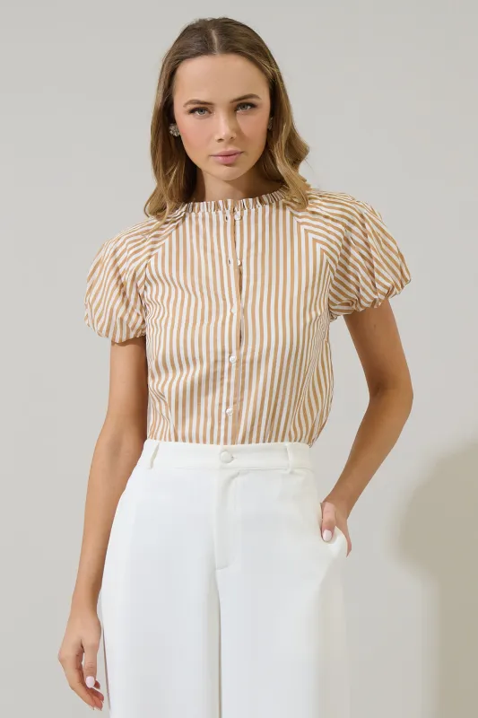 Dream State Avy Button Down Top sold by Sugarlips