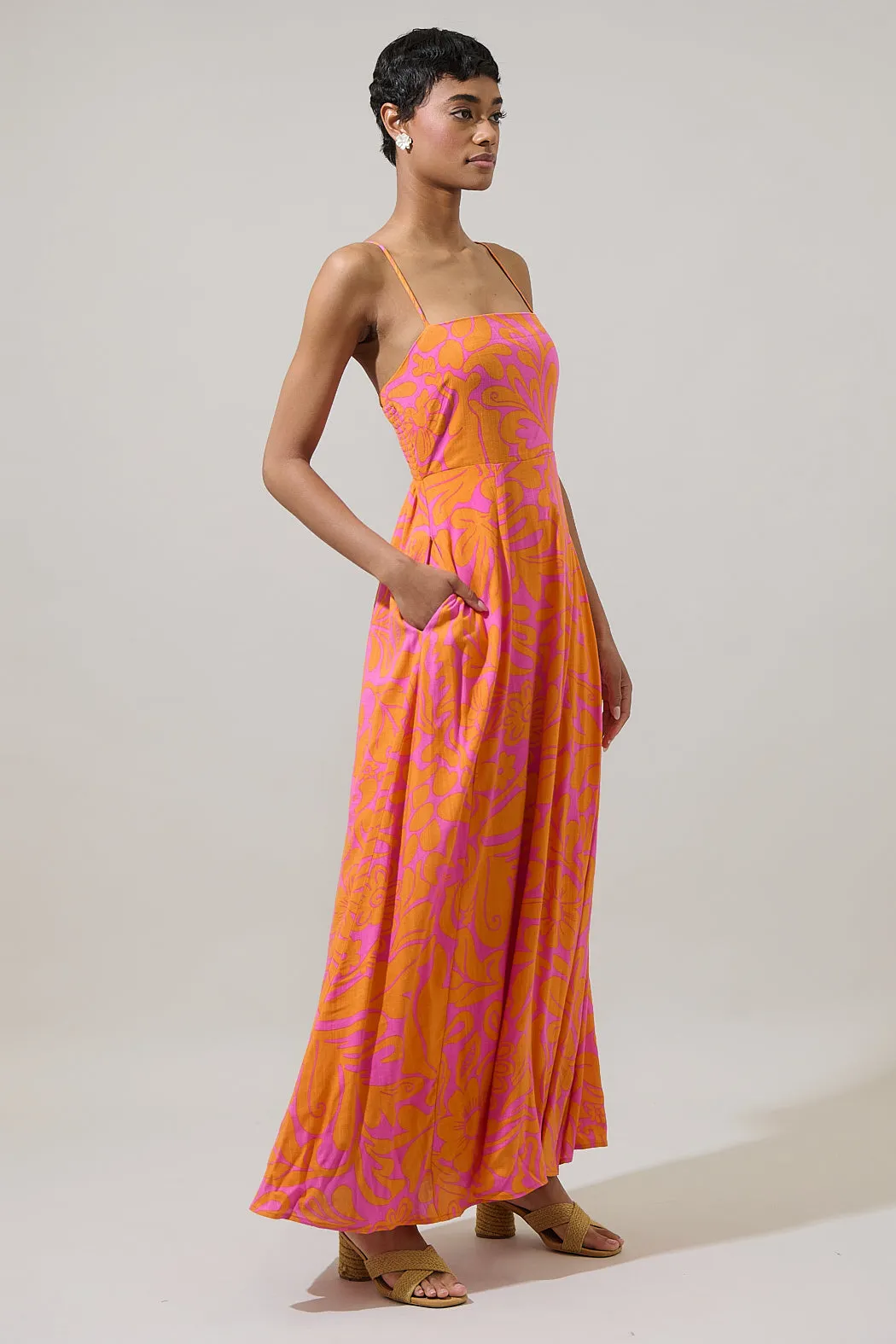Kaci Floral Vin Smocked Maxi Dress sold by Sugarlips product image thumbnail 3