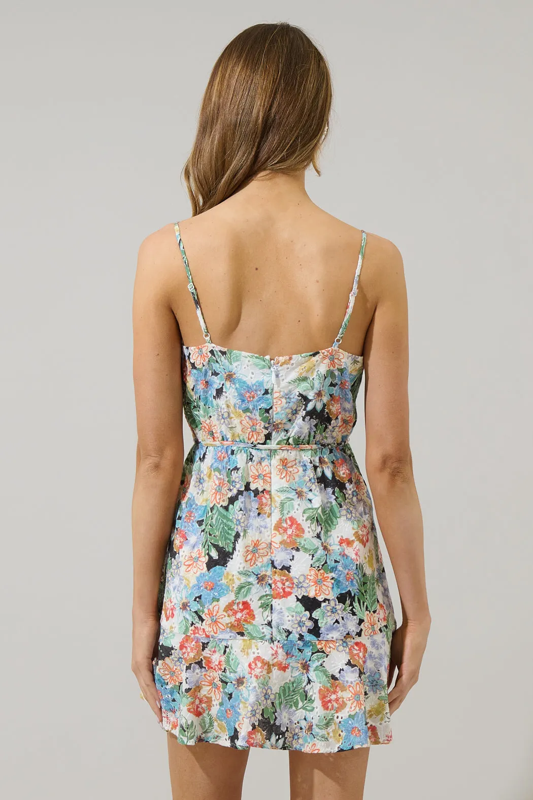 Devony Eyelet Floral Rudy Mini Dress sold by Sugarlips product image thumbnail 2