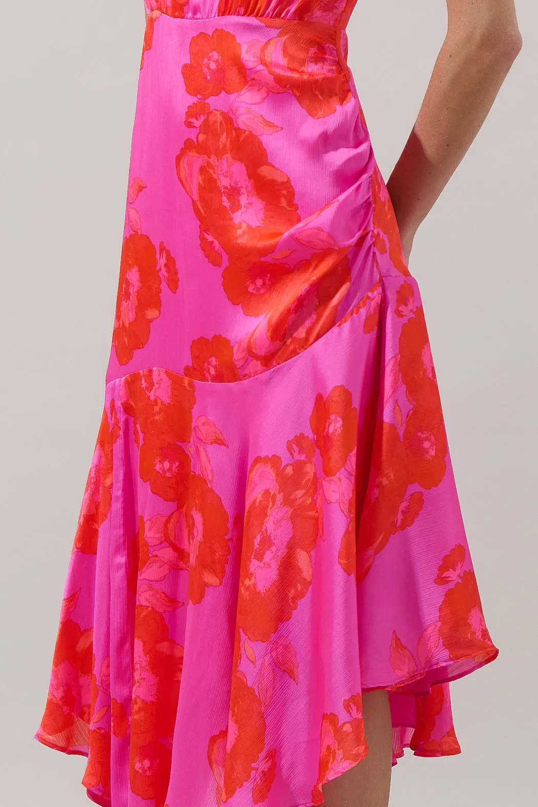 Lailah Floral Balboa Asymmetrical Midi Dress sold by Sugarlips product image thumbnail 5