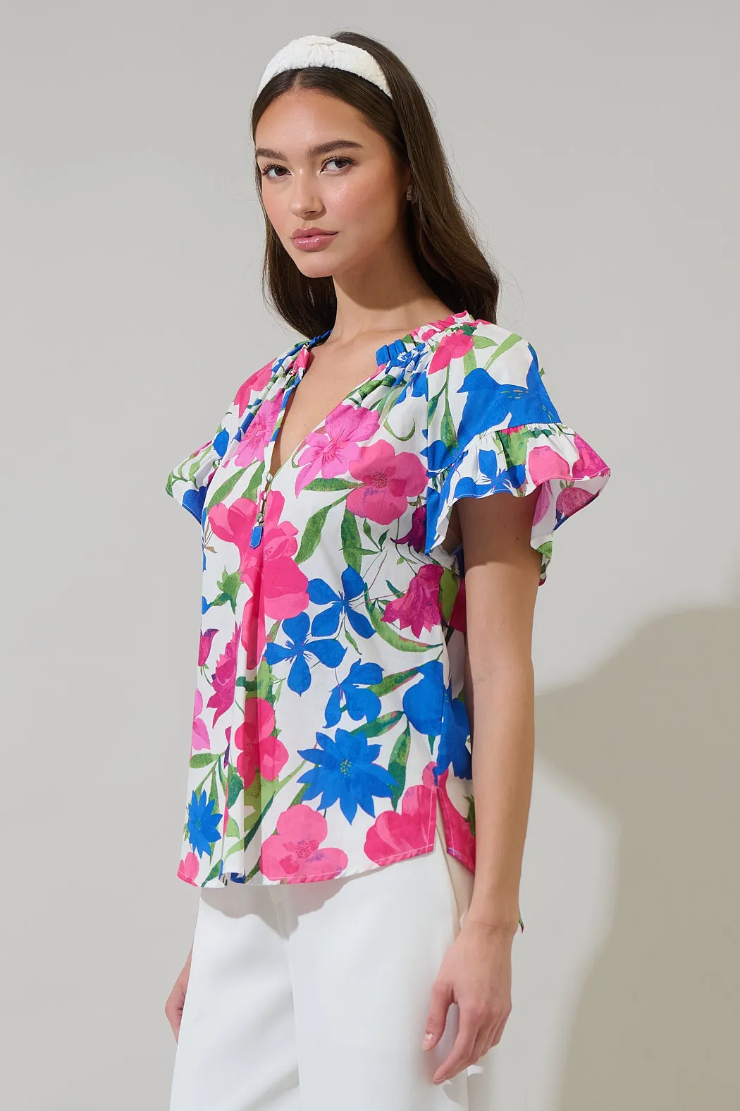 Liran Floral Macy Ruffle Top sold by Sugarlips product image thumbnail 3