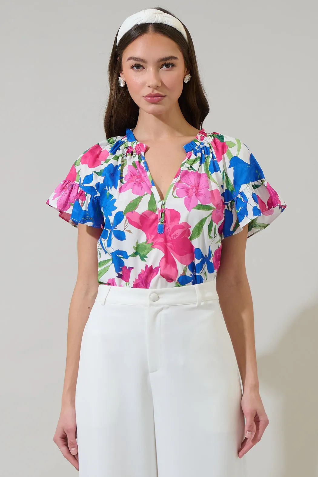 Liran Floral Macy Ruffle Top sold by Sugarlips