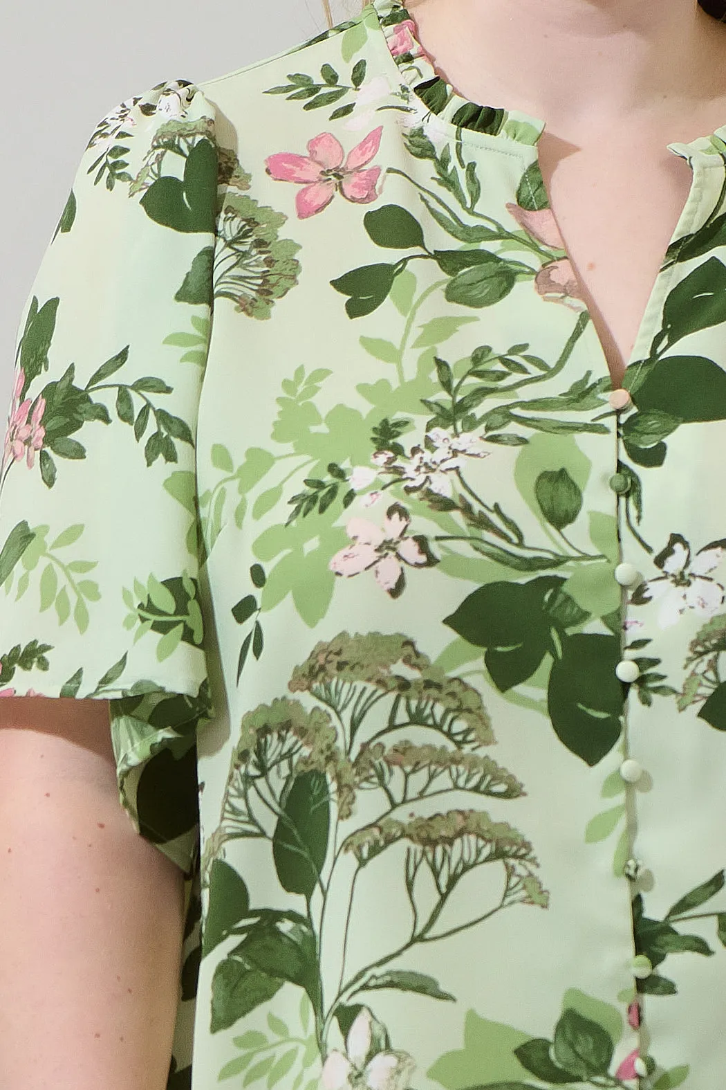 Zane Floral Bryn Button Blouse Curve sold by Sugarlips product image thumbnail 5