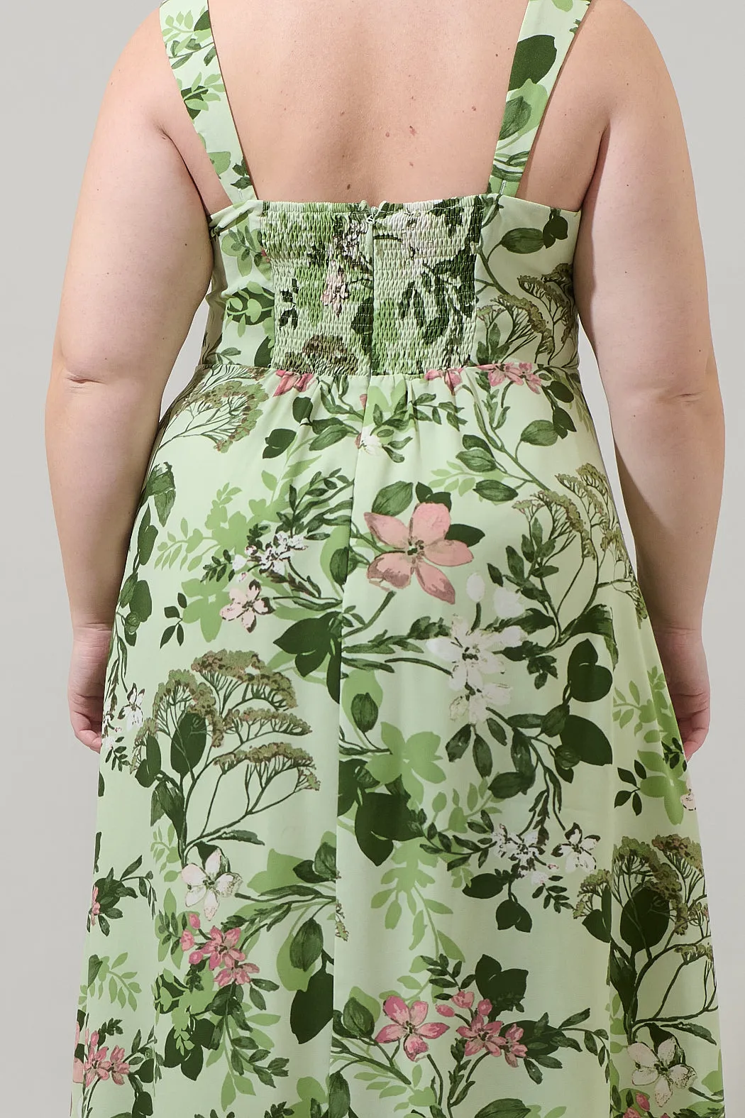 Zane Floral Bary Smocked Maxi Dress Curve sold by Sugarlips product image thumbnail 4