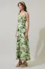 Zane Floral Bary Smocked Maxi Dress sold by Sugarlips