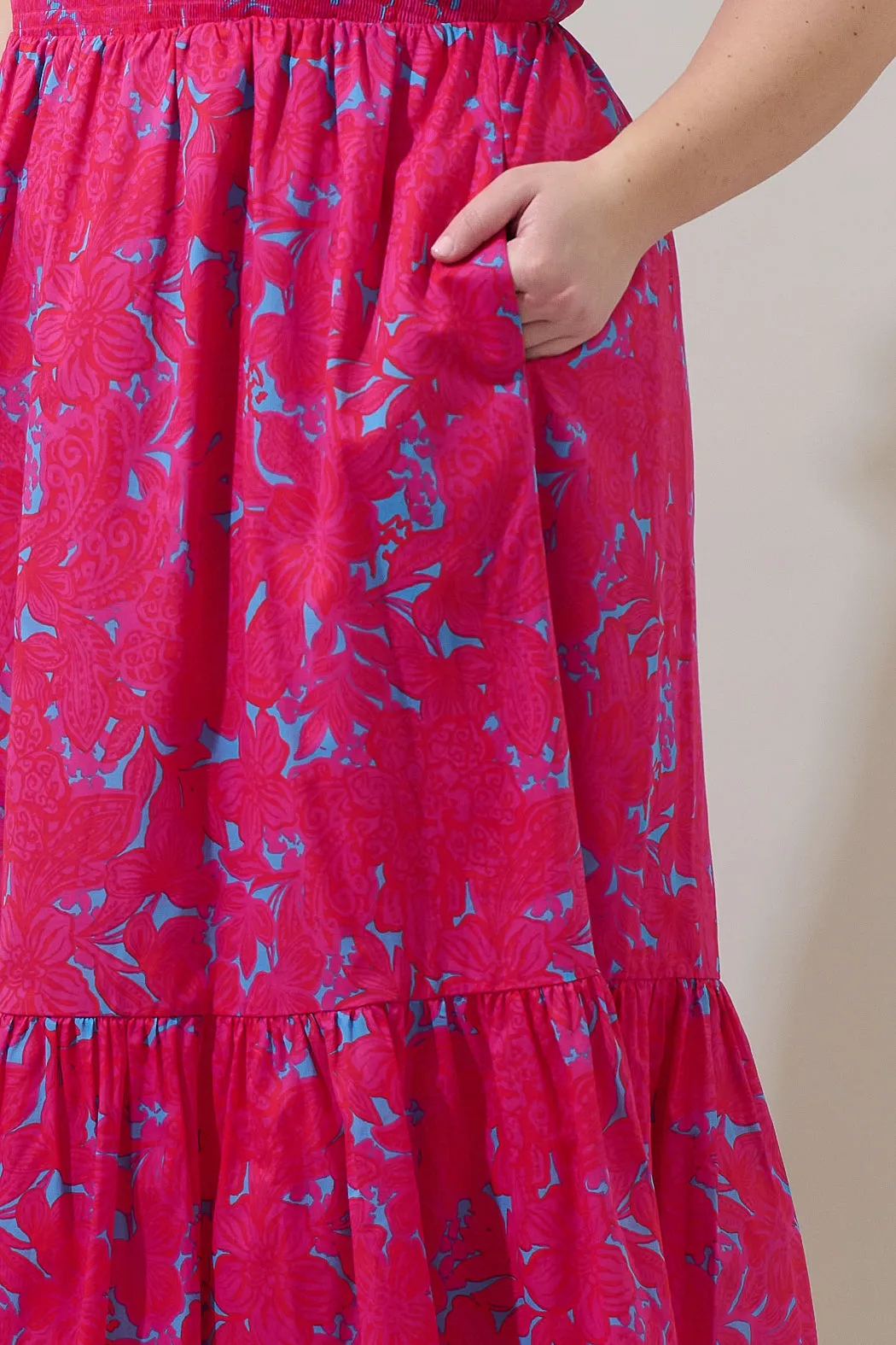 Delina Floral Patte Tiered Midi Dress Curve sold by Sugarlips product image thumbnail 4