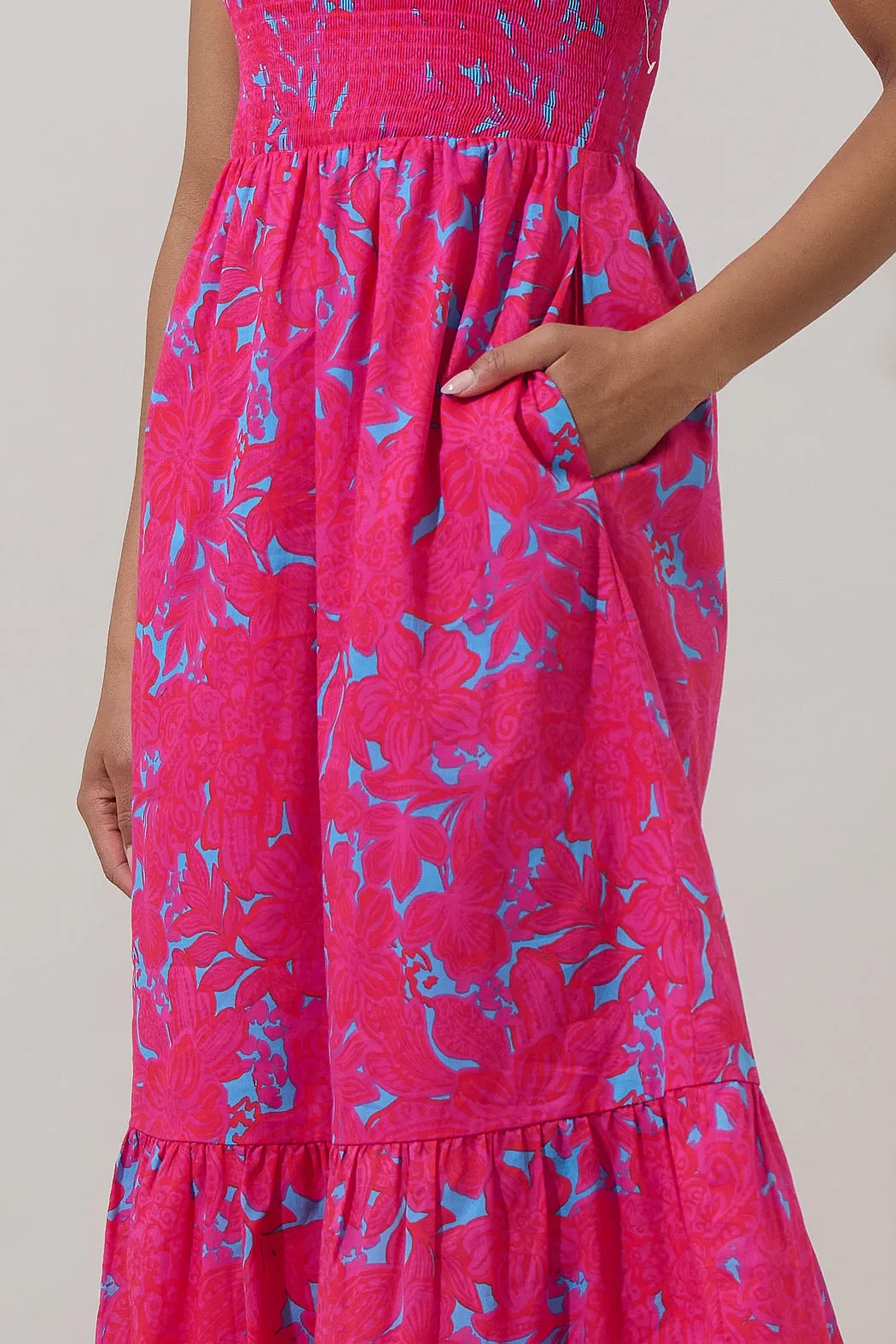 Delina Floral Patte Tiered Midi Dress sold by Sugarlips product image thumbnail 5