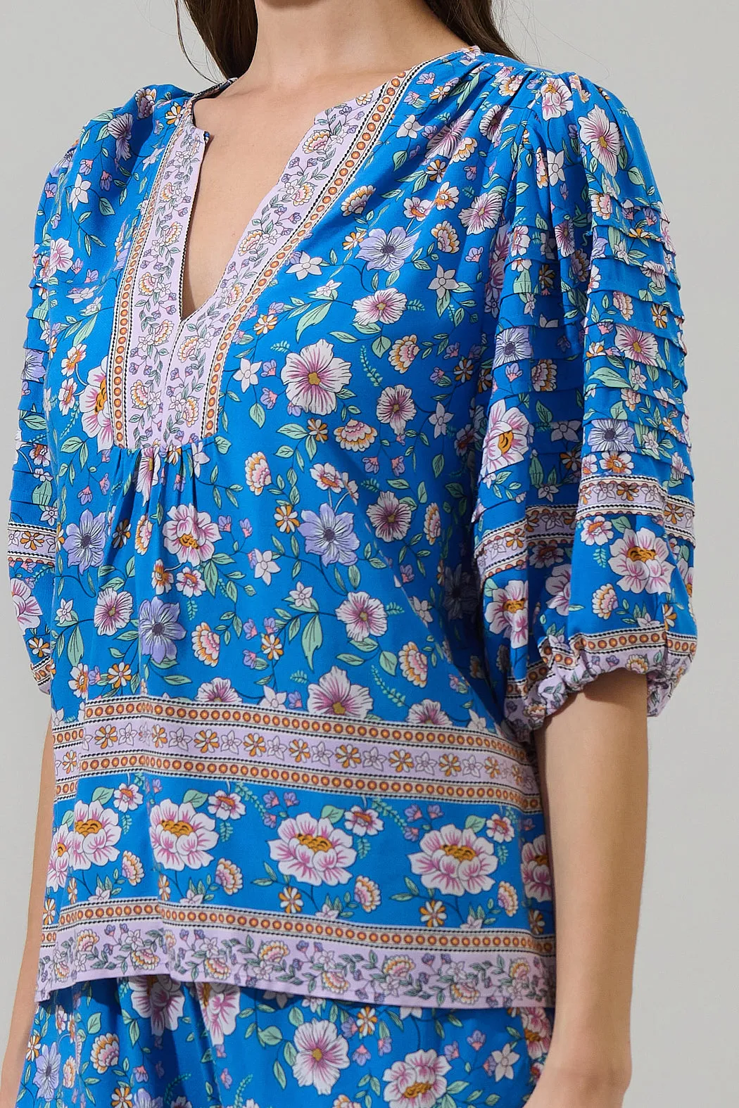 Tali Floral Cerry Pleated Top sold by Sugarlips product image thumbnail 5