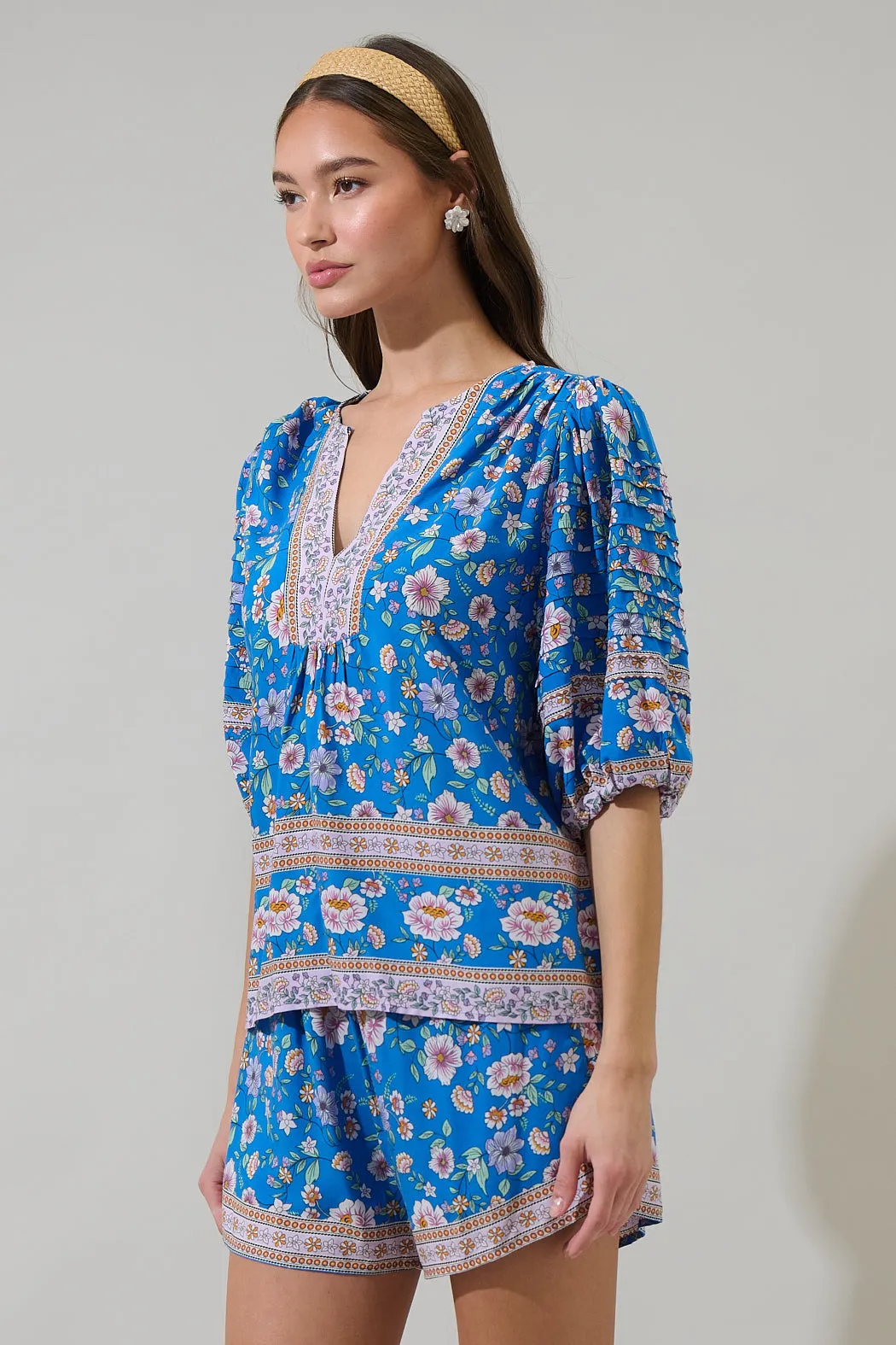 Tali Floral Cerry Pleated Top sold by Sugarlips product image thumbnail 3