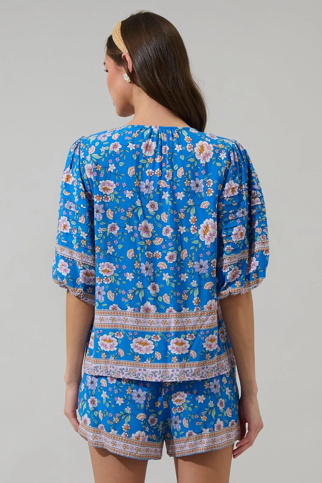 Tali Floral Cerry Pleated Top sold by Sugarlips product image thumbnail 2