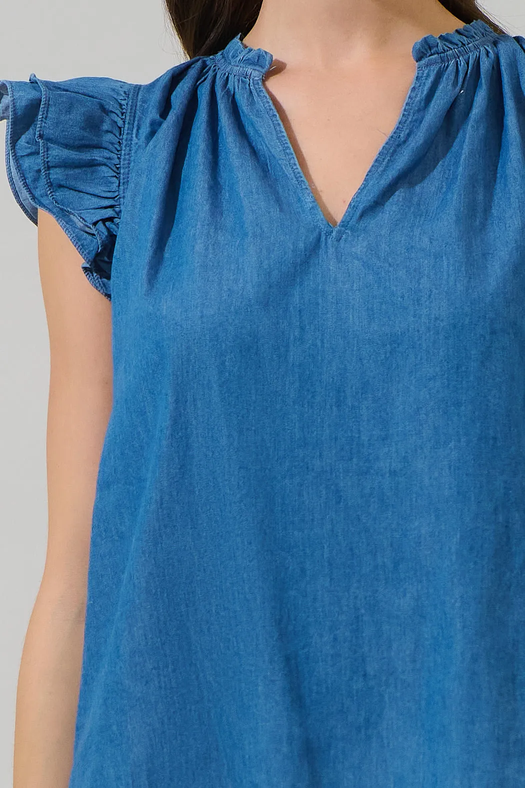 Haysville Risette Ruffle Split Neck Top sold by Sugarlips product image thumbnail 5