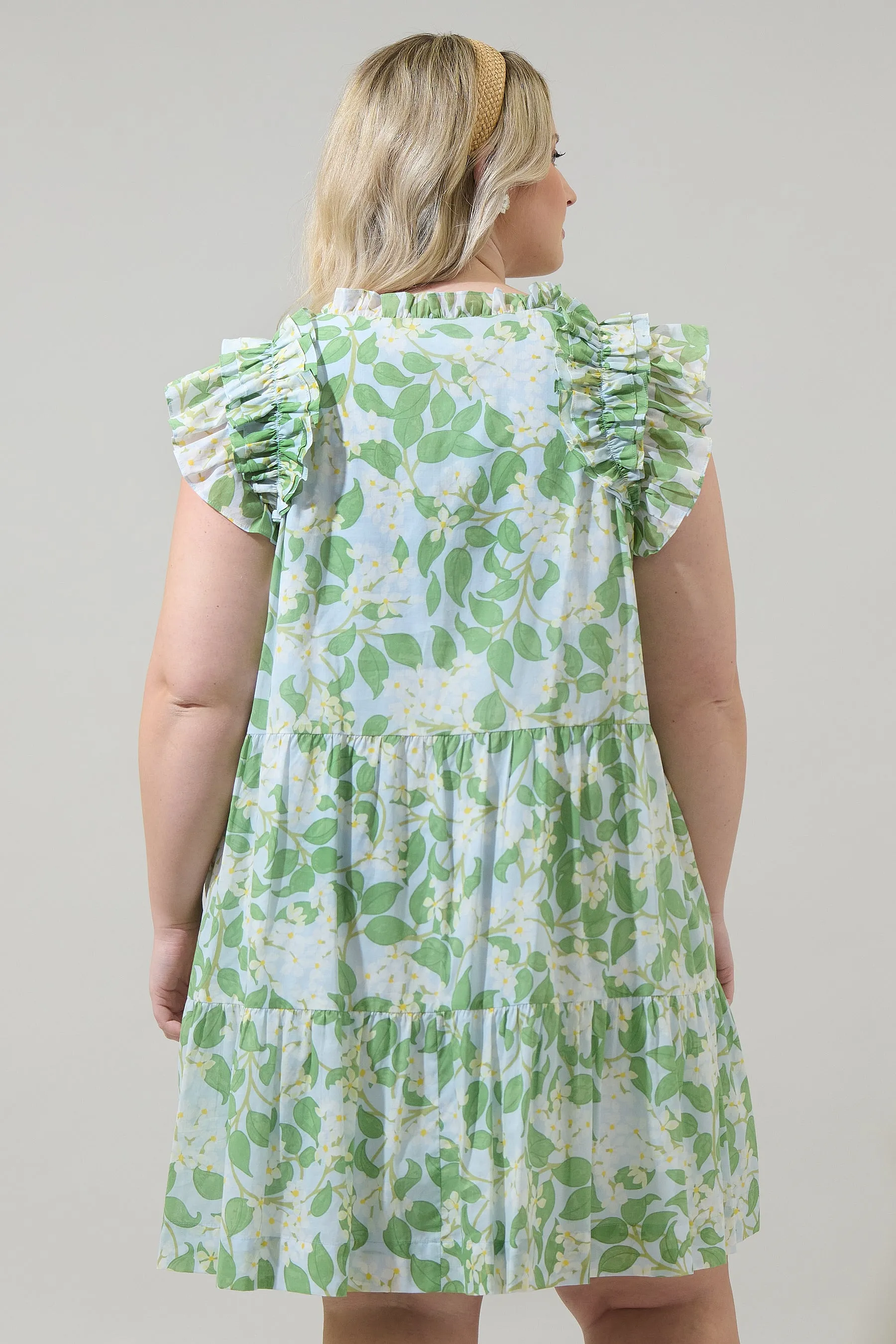 Kiany Floral Marlan Ruffle Midi Dress Curve sold by Sugarlips product image thumbnail 2