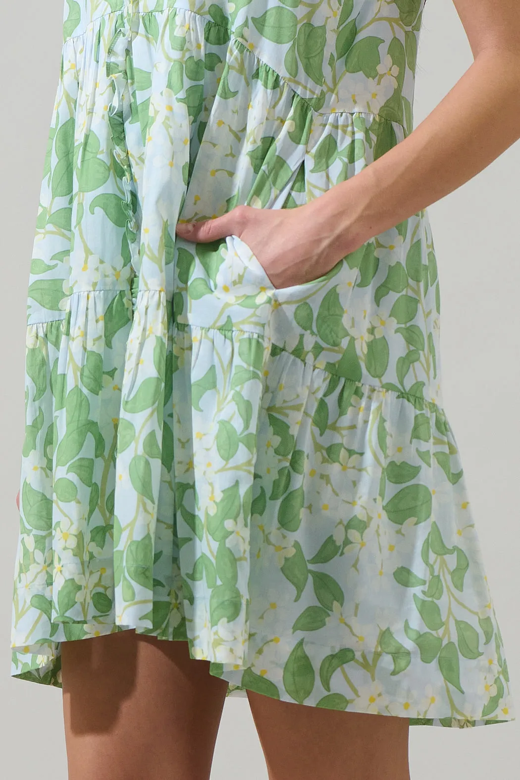 Kiany Floral Marlan Ruffle Midi Dress sold by Sugarlips product image thumbnail 5