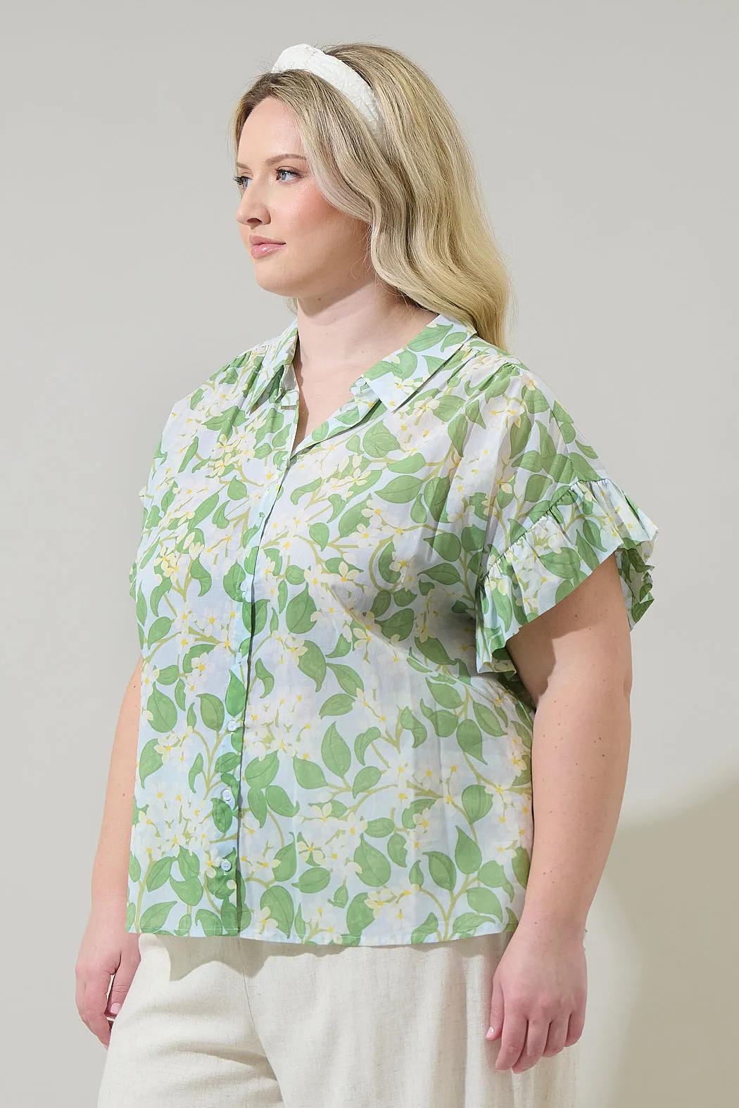 Kiany Floral Ina Button Up Top Curve sold by Sugarlips product image thumbnail 3