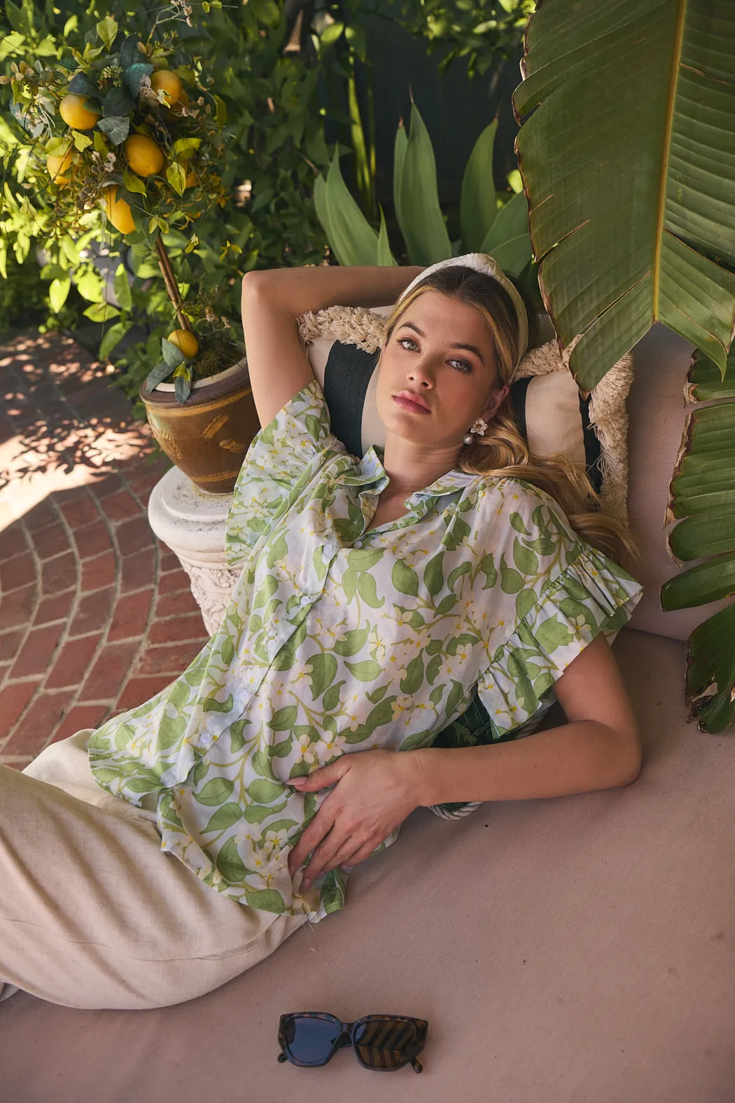 Kiany Floral Ina Button Up Top sold by Sugarlips