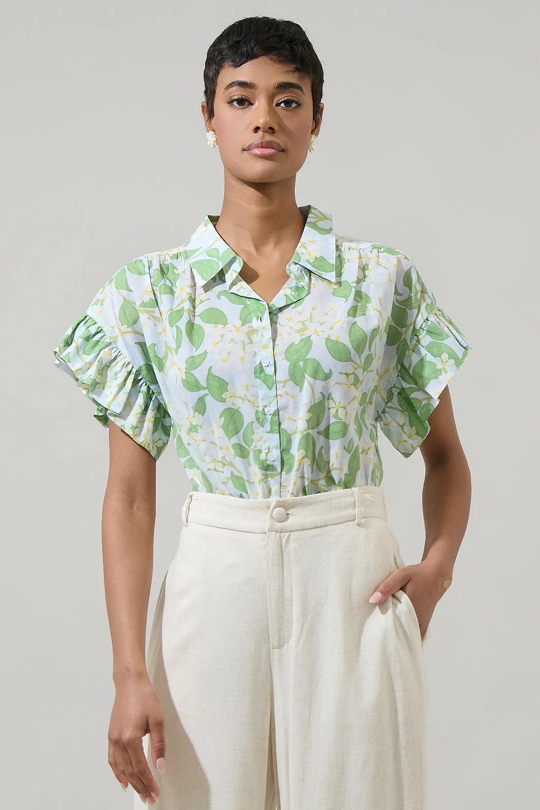 Kiany Floral Ina Button Up Top sold by Sugarlips product image thumbnail 2