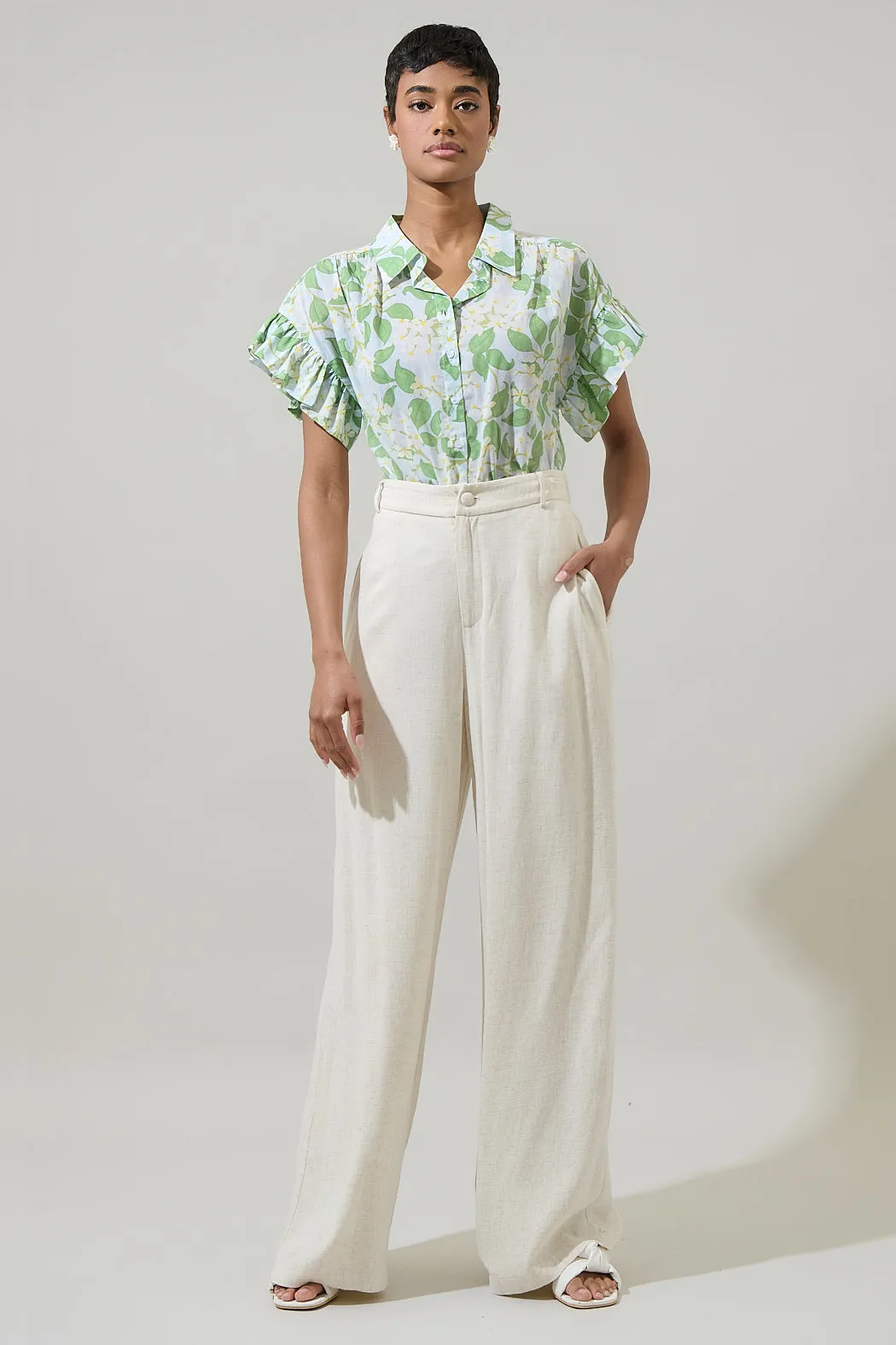 Kiany Floral Ina Button Up Top sold by Sugarlips product image thumbnail 5