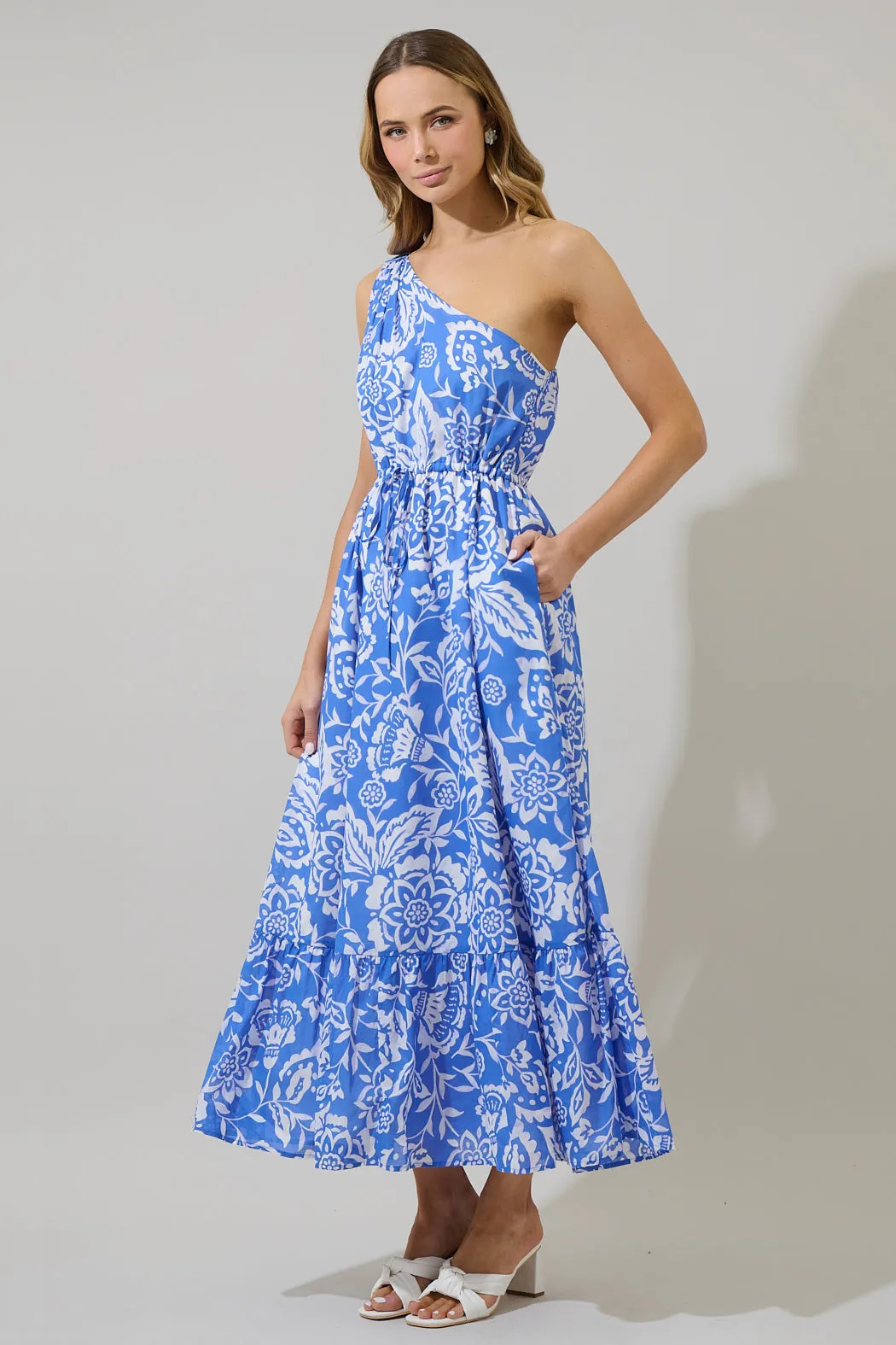 Marny Floral Elya One Shoulder Maxi Dress sold by Sugarlips product image thumbnail 3