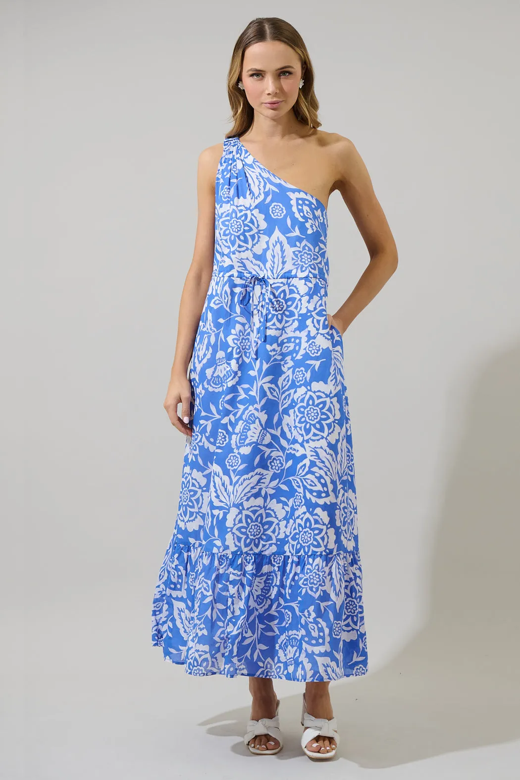 Marny Floral Elya One Shoulder Maxi Dress sold by Sugarlips product image thumbnail 5