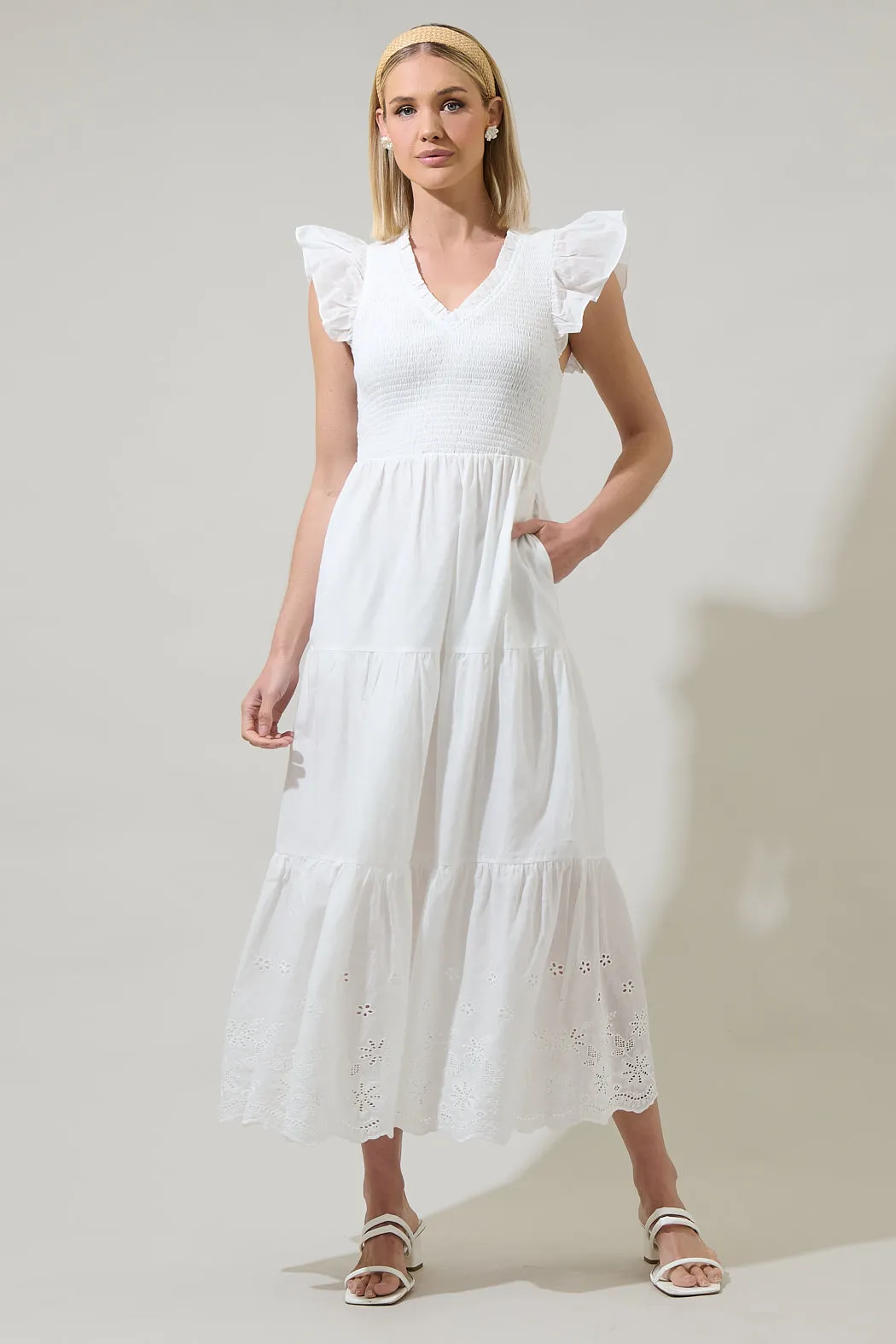Aleah Sunfire Tiered Midi Dress sold by Sugarlips