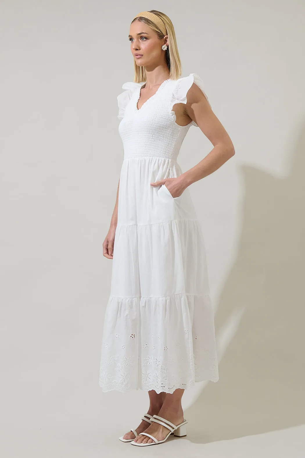Aleah Sunfire Tiered Midi Dress sold by Sugarlips product image thumbnail 3