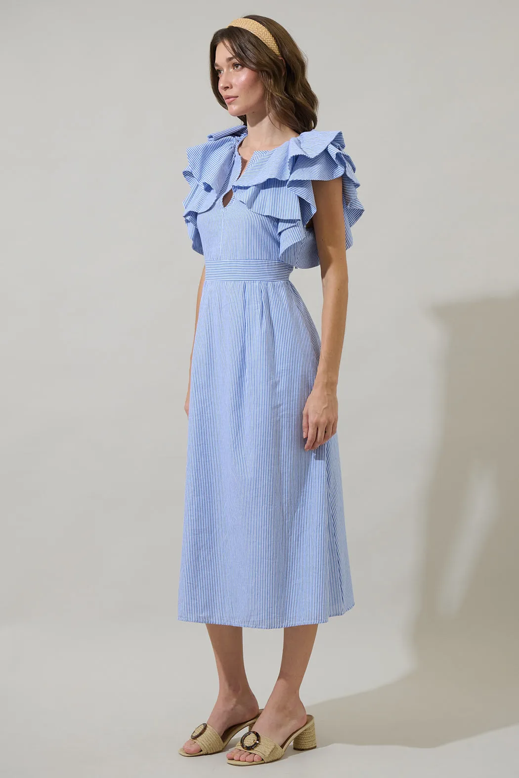 Zira Striped Santana Tie Back Midi Dress sold by Sugarlips product image thumbnail 3