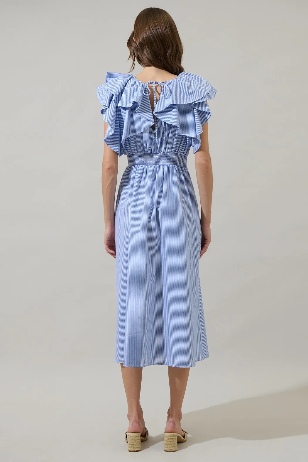 Zira Striped Santana Tie Back Midi Dress sold by Sugarlips product image thumbnail 2