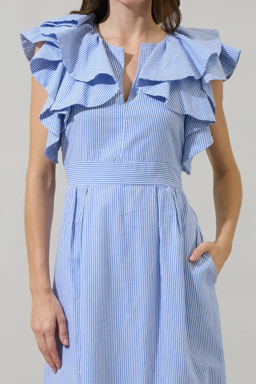 Zira Striped Santana Tie Back Midi Dress sold by Sugarlips product image thumbnail 4