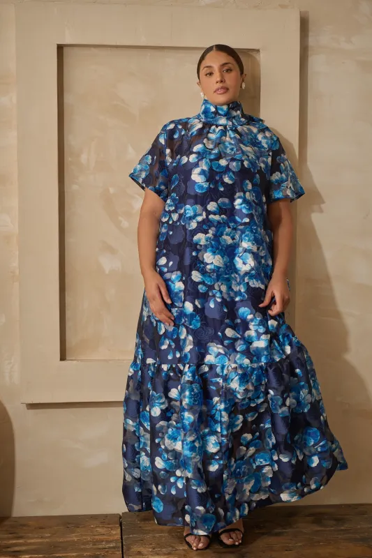 Abay Floral Dime Organza Maxi Dress Curve sold by Sugarlips