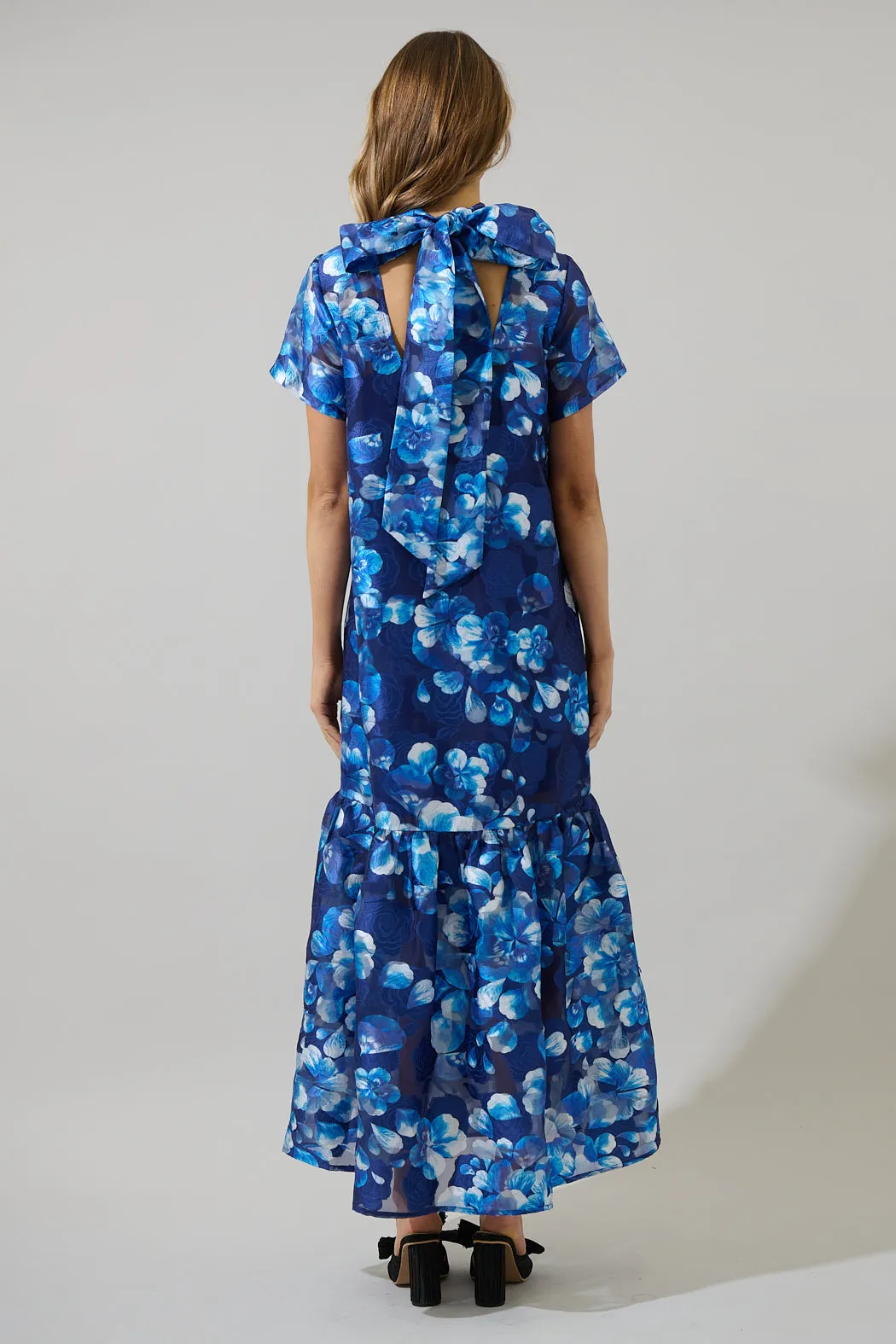 Abay Floral Dime Organza Maxi Dress sold by Sugarlips product image thumbnail 3