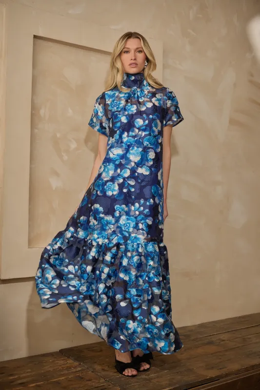 Abay Floral Dime Organza Maxi Dress sold by Sugarlips