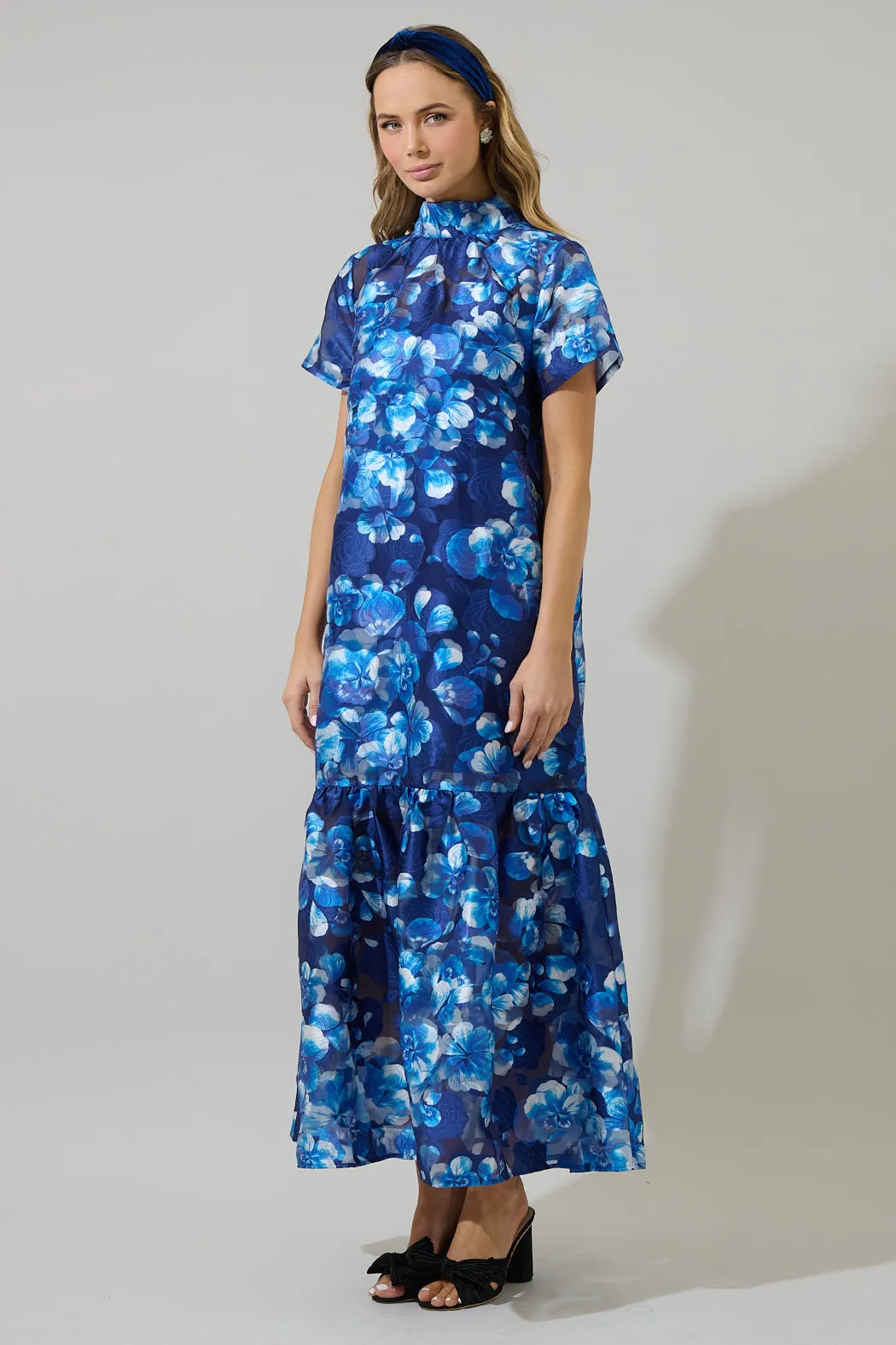 Abay Floral Dime Organza Maxi Dress sold by Sugarlips product image thumbnail 4