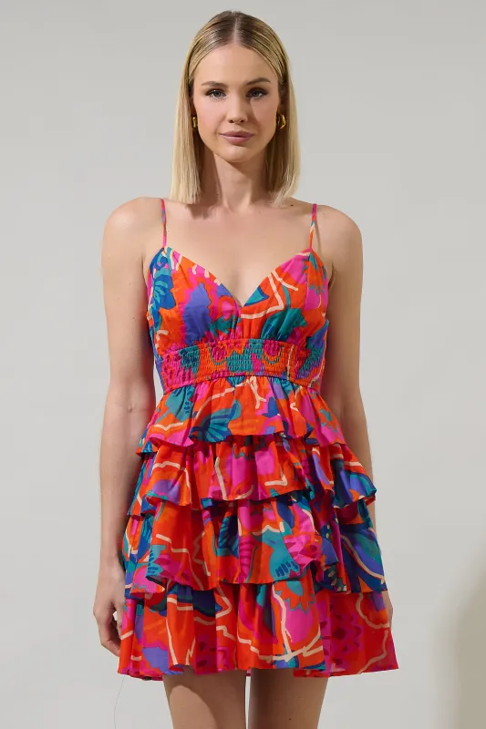 Kahlia Tropics Mavey Ruffle Mini Dress sold by Sugarlips