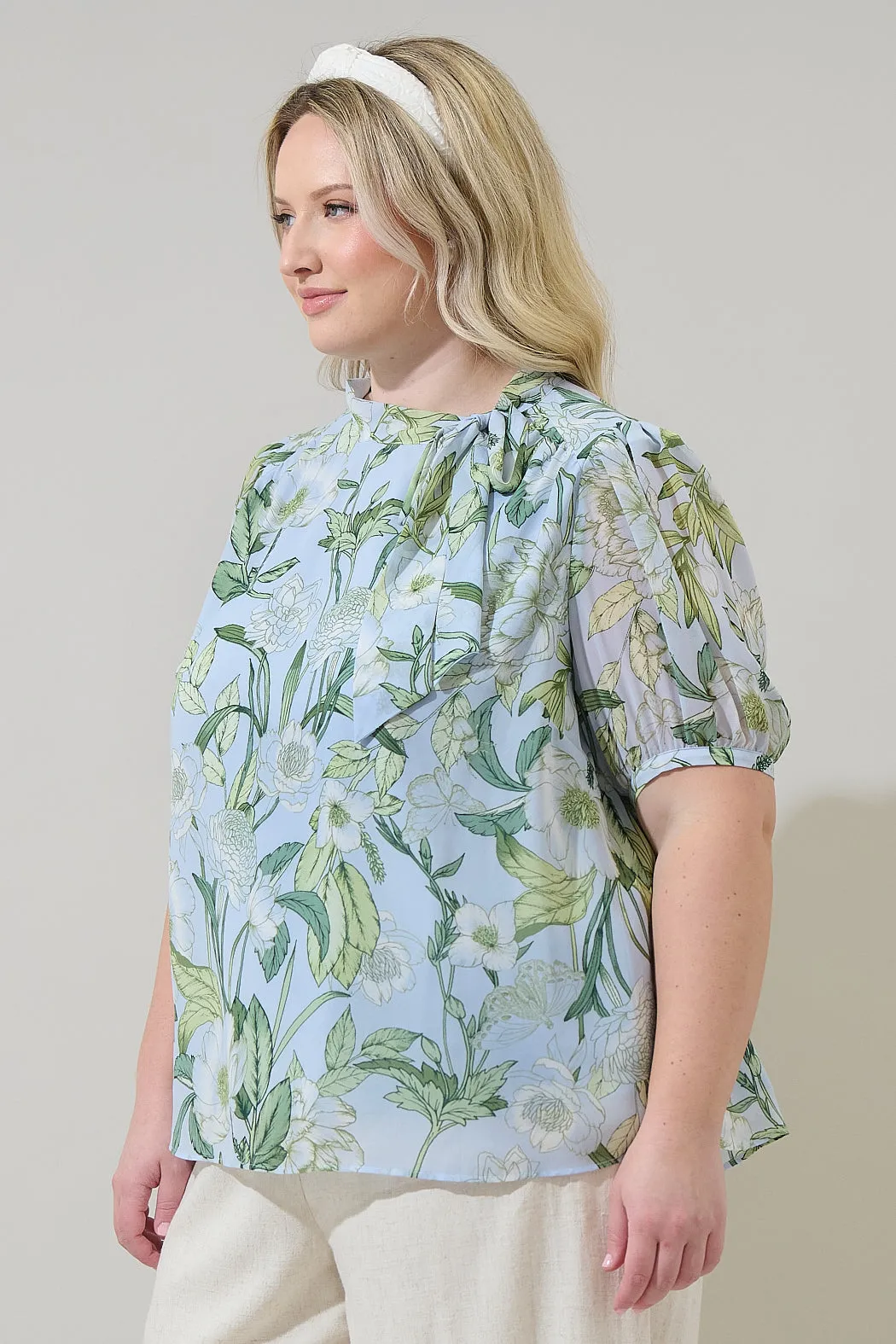 Serenade Bloom Rayna Bow Blouse Curve sold by Sugarlips product image thumbnail 3