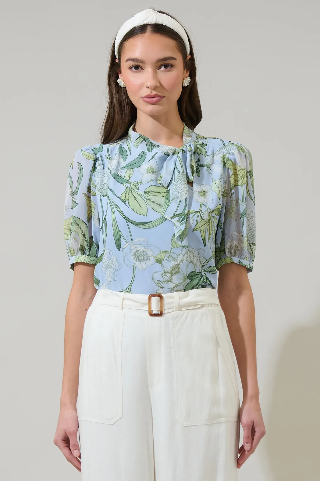 Serenade Bloom Rayna Bow Blouse sold by Sugarlips
