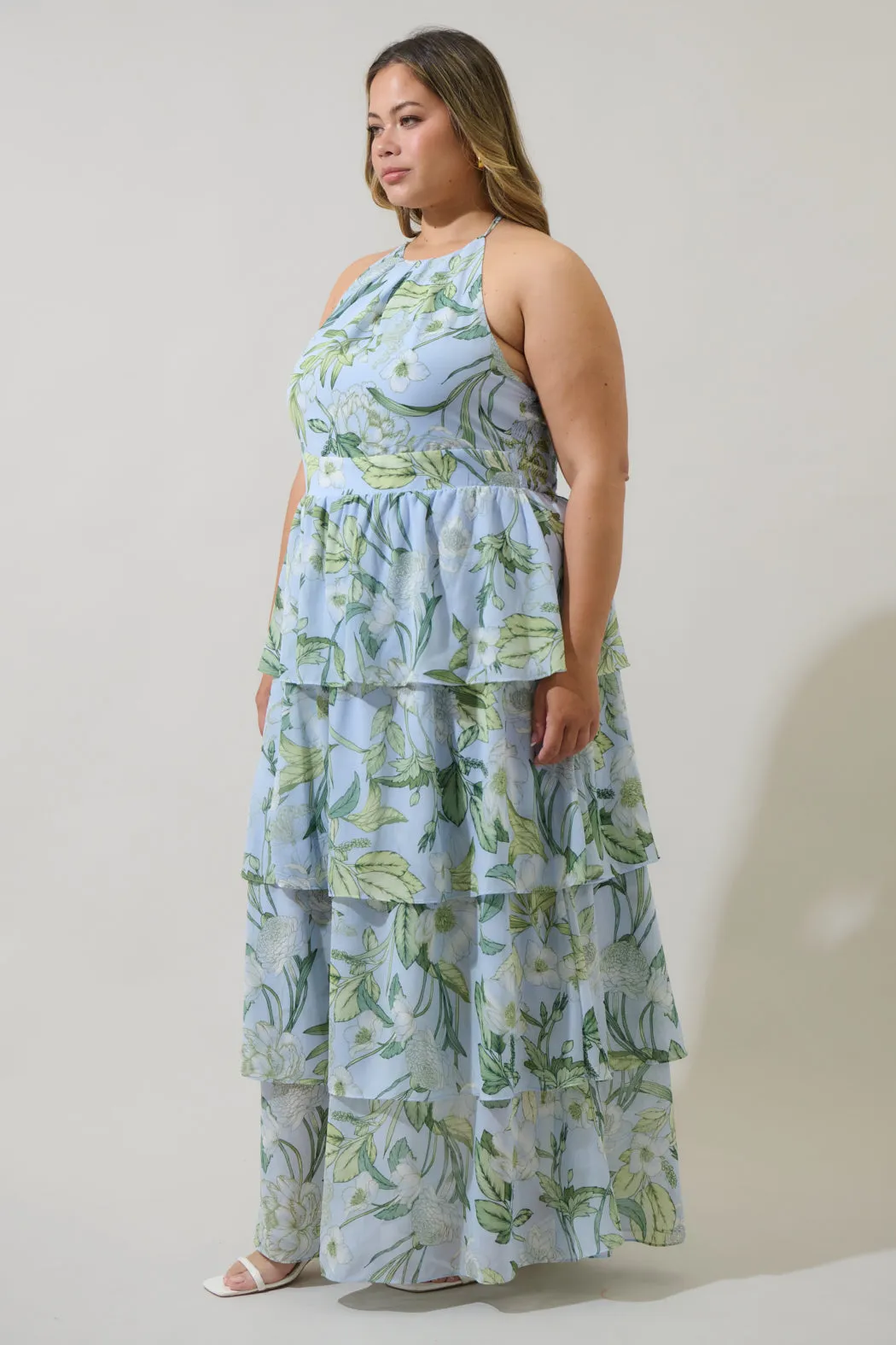 Serenade Bloom Seana Tiered Maxi Dress Curve sold by Sugarlips product image thumbnail 3