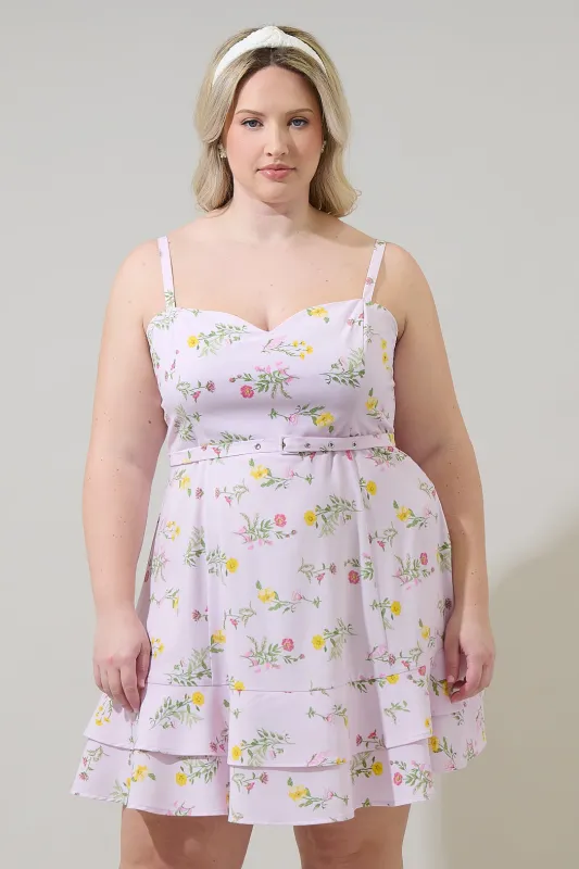 Margote Floral Mel Ruffle Mini Dress Curve sold by Sugarlips