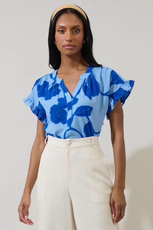 Ariya Garden Leyla Ruffle Blouse sold by Sugarlips