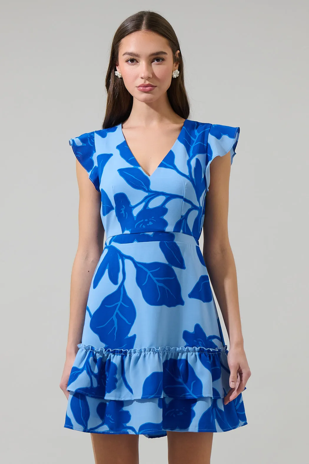 Ariya Garden Tiered Ruffle Mini Dress sold by Sugarlips