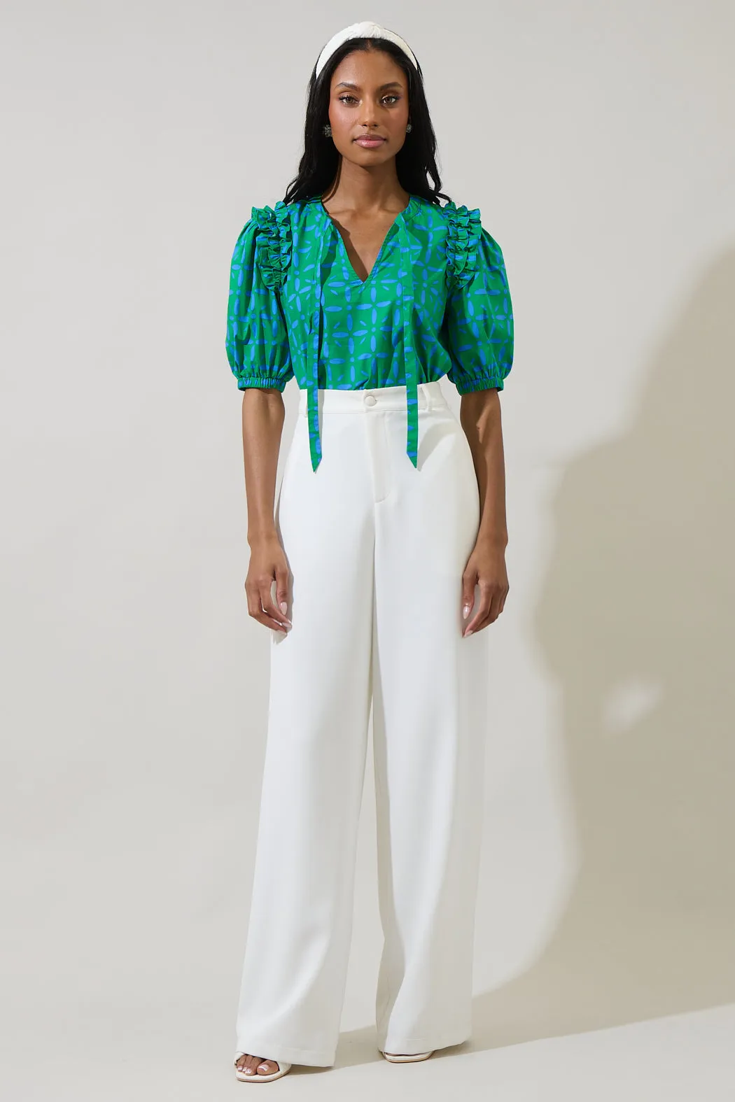 Prism Play Hazel Noche Tie Neck Blouse sold by Sugarlips product image thumbnail 4