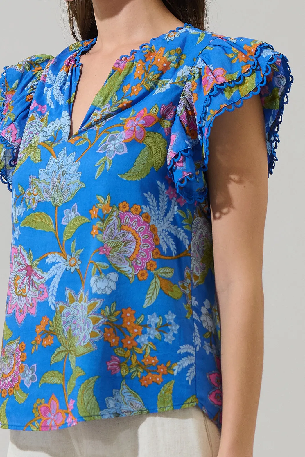 Sunlit Floral Ema Ruffle Top sold by Sugarlips product image thumbnail 5
