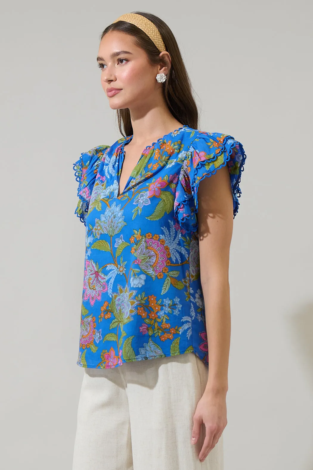 Sunlit Floral Ema Ruffle Top sold by Sugarlips product image thumbnail 3