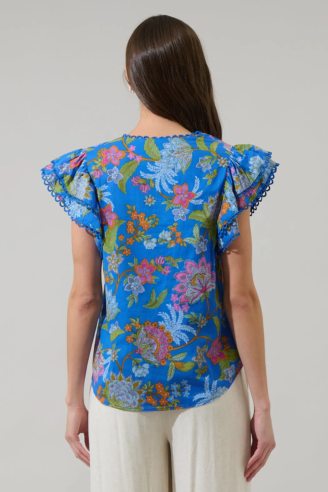 Sunlit Floral Ema Ruffle Top sold by Sugarlips product image thumbnail 2