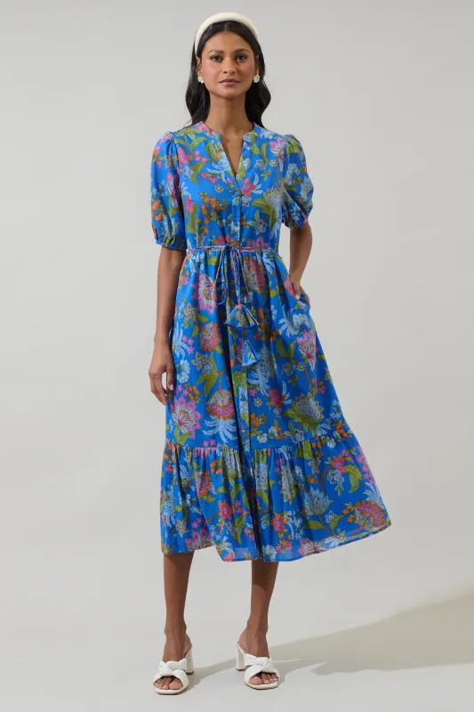 Sunlit Floral Beth Button Down Midi Dress sold by Sugarlips