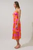 Pacey Floral Yanni Ruffle Tiered Midi Dress sold by Sugarlips