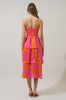 Pacey Floral Yanni Ruffle Tiered Midi Dress sold by Sugarlips