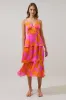 Pacey Floral Yanni Ruffle Tiered Midi Dress sold by Sugarlips
