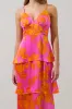 Pacey Floral Yanni Ruffle Tiered Midi Dress sold by Sugarlips