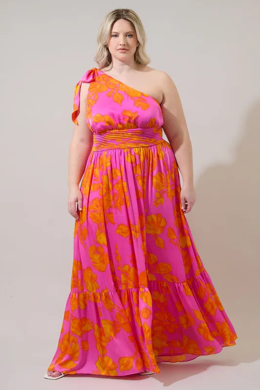 Pacey Floral Bayou One Shoulder Maxi Dress Curve sold by Sugarlips